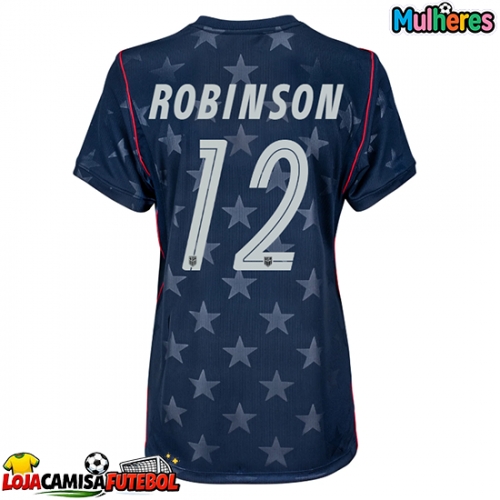 Camisa de Futebol Estados Unidos Miles Robinson #12 Equipamento Secundário Mulheres Mundo 2026 Manga Curta